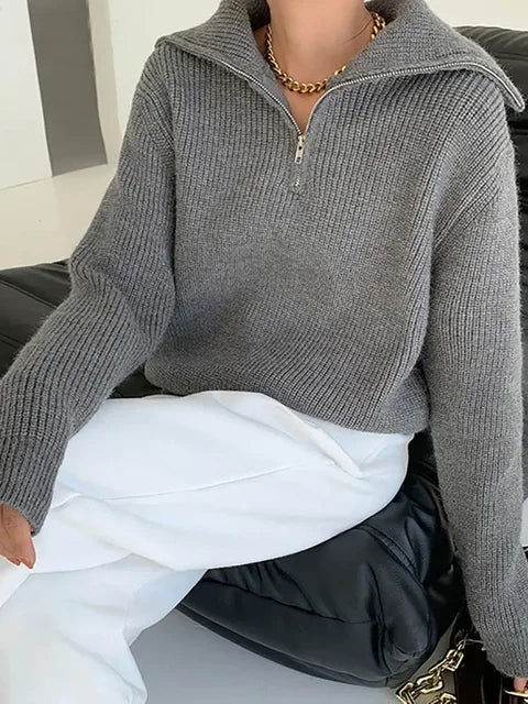 Turtleneck Rits Sweater